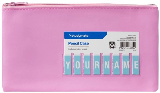 Studymate Small Name Pencil Case - Pink