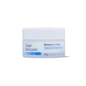 Clear Skincare Moisture+ Cream with Hyaluronic Acid and Prebiotics 50g