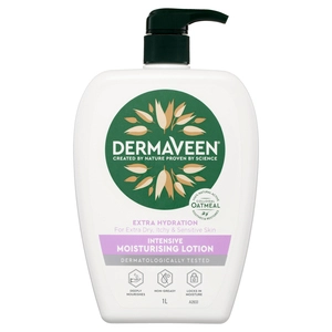 DermaVeen Extra Hydration Intensive Moisturising Lotion for Extra Dry, Itchy & Sensitive Skin 1 L