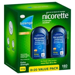 NICORETTE® Fruitdrops Nicotine Extra Strength 4mg Fruit 160 Lozenges