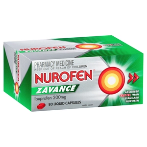 Nurofen Zavance Ibuprofen 200mg Liquid Capsules 80 Capsules