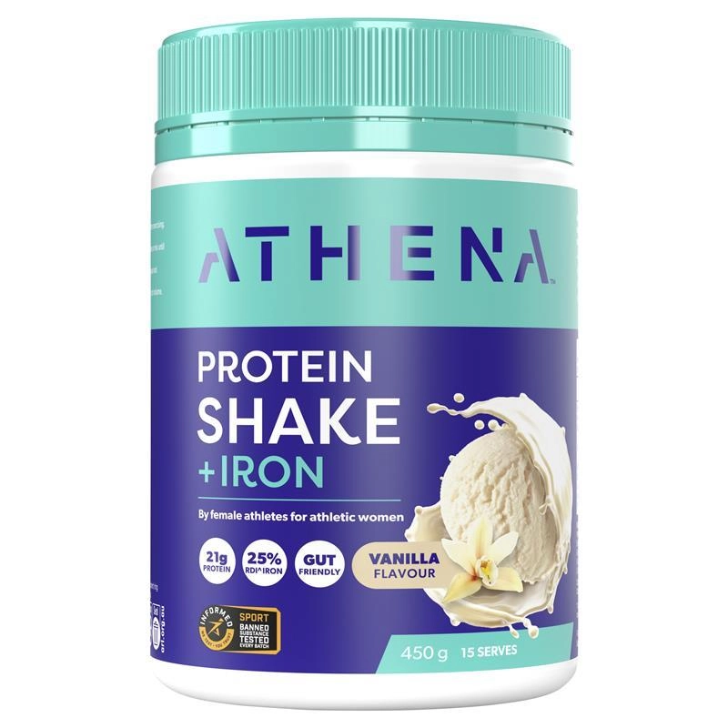 Athena Protein Shake + Iron Vanilla Flavour 450g