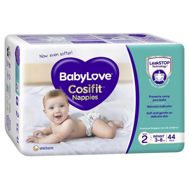 BabyLove Cosifit Infant Nappies Size 2 3-8kg 44 Pack