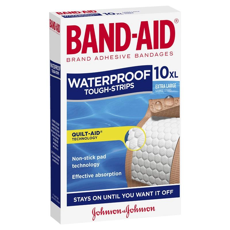 Band-Aid Waterproof Tough-Strips Extra Large 10 Pack