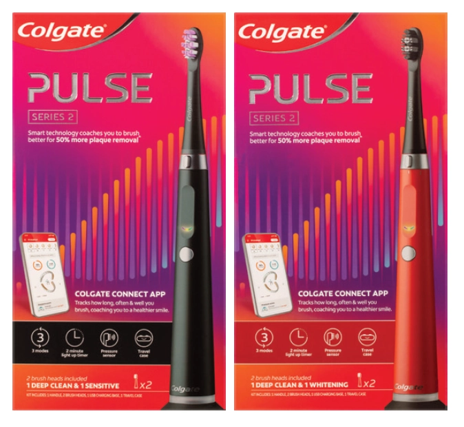 Colgate Power Toothbrush Series 2 Pulse Deep Clean & Sensitive Black or Series 2 Pulse Deep Clean & Whitening Red