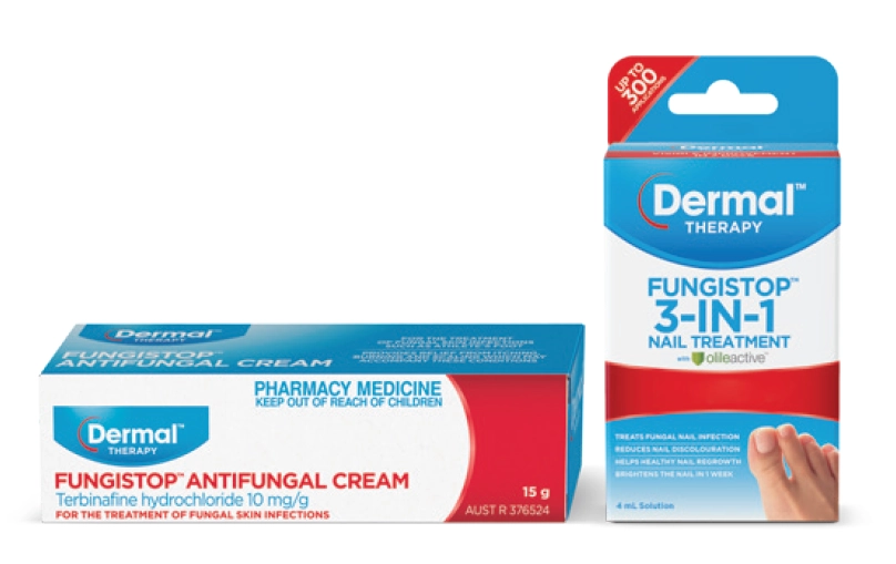 Dermal Therapy Fungistop Antifungal Cream 15g or 3-in-1 Nail Treatment 4ml Solution