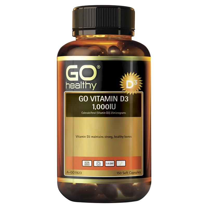 GO Healthy Vitamin D3 1,000IU 150 Soft Capsules