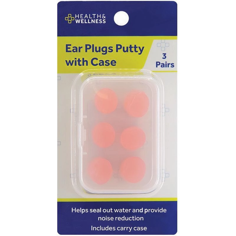 Health + Wellness Ear Plugs Putty With Case 3 Pairs