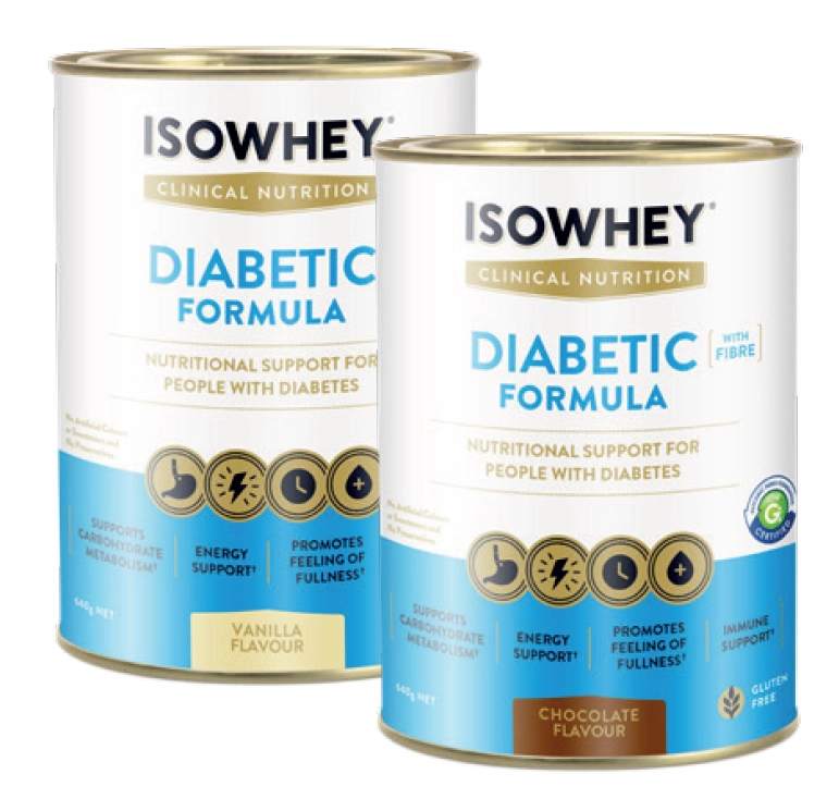 IsoWhey Clinical Nutrition Diabetic Formula Vanilla or Chocolate 640g