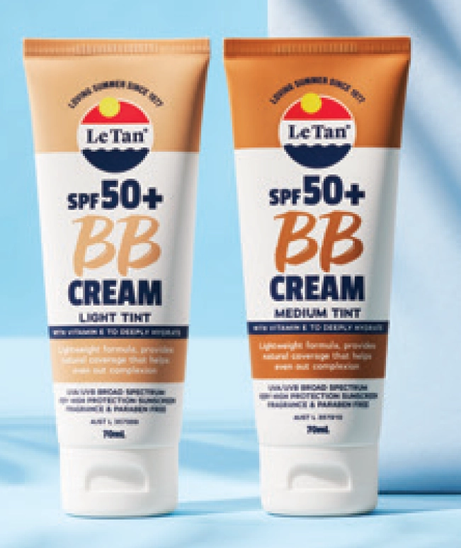 Le Tan SPF 50+ BB Tinted Light or Medium 70ml