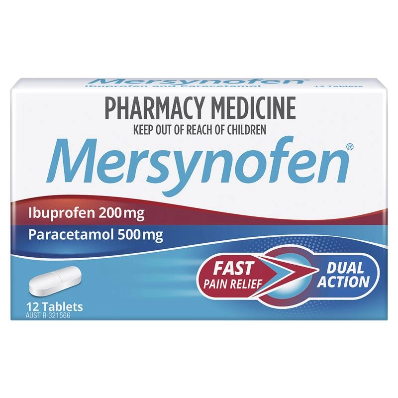 Mersynofen Ibuprofen & Paracetamol 12 Tablets