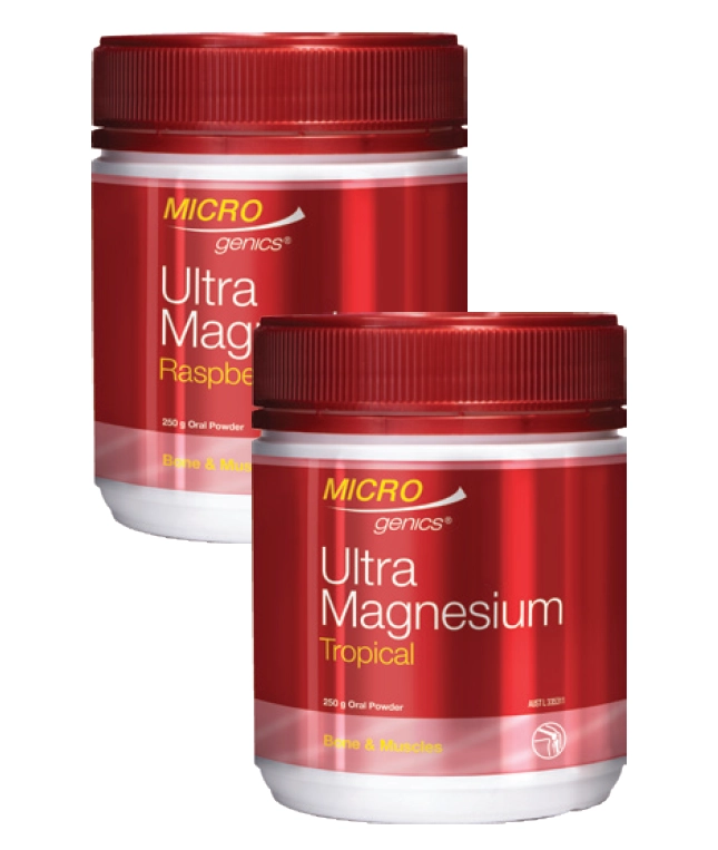 Microgenics Ultra Magnesium Raspberry or Tropical 250g Powder