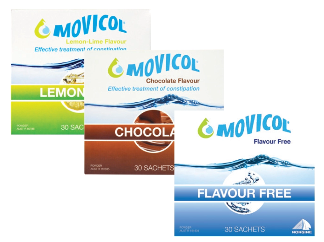 Movicol Lemon, Chocolate or Flavour Free 30 Sachets