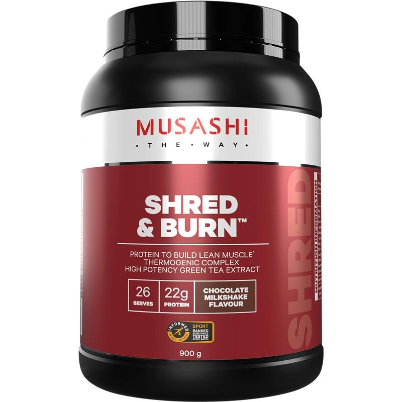 Musashi Shred & Burn Chocolate Flavour 900g