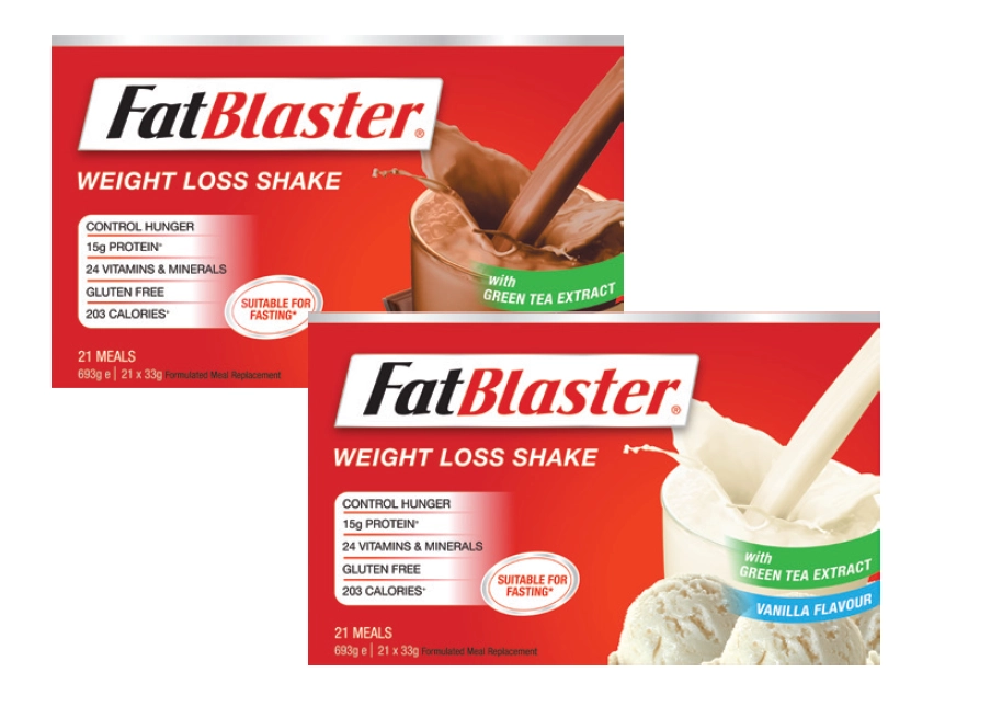 Naturopathica FatBlaster Weight Loss Shake Chocolate or Vanilla 21 x 33g Sachets