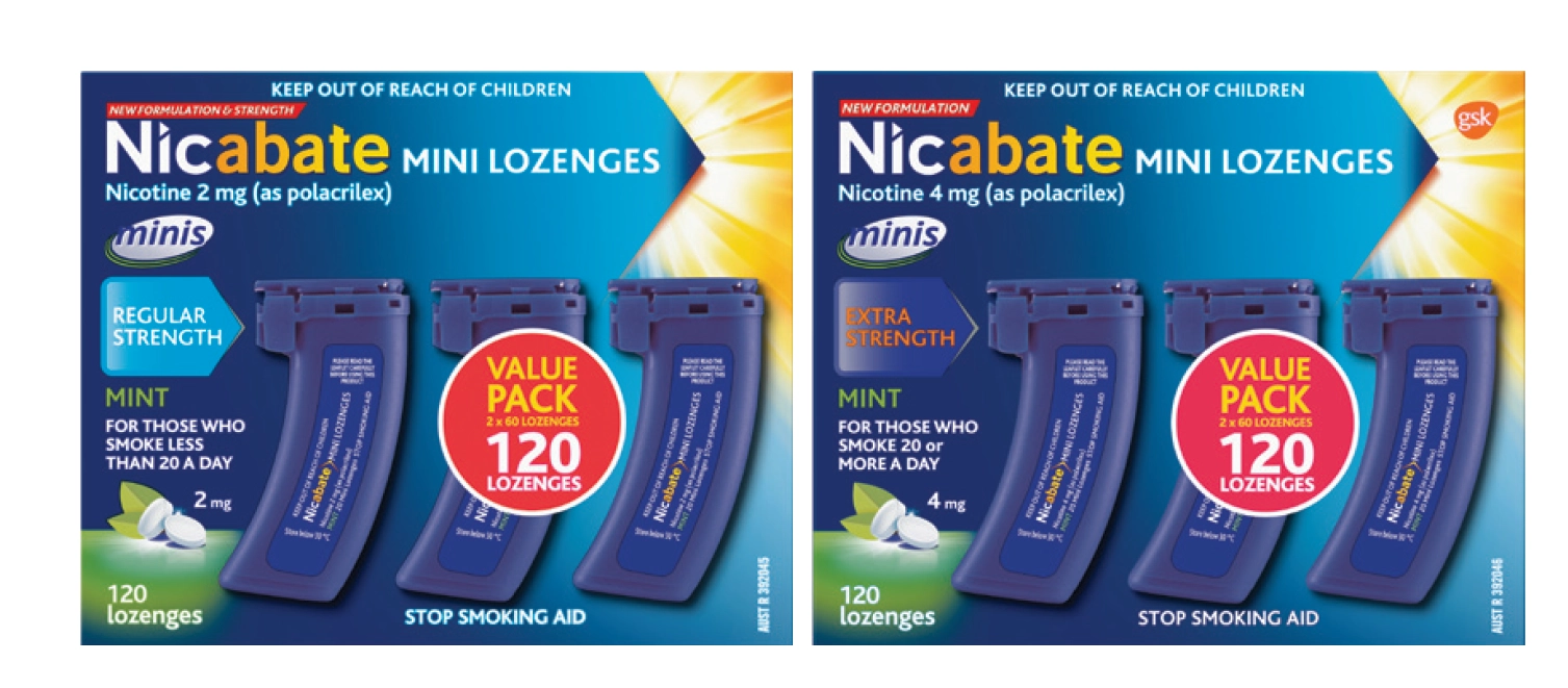 Nicabate Minis 2mg or 4mg 120 Lozenges Exclusive Size