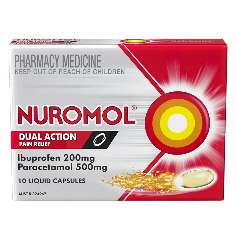 Nuromol Dual Action 10 Liquid Capsules