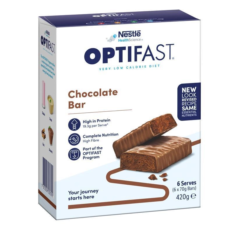 Optifast VLCD Bars Chocolate 6 X 70g New