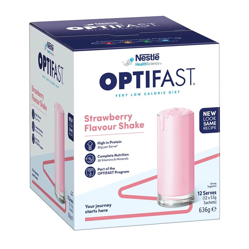 Optifast VLCD Shake Strawberry 12 x 53g New