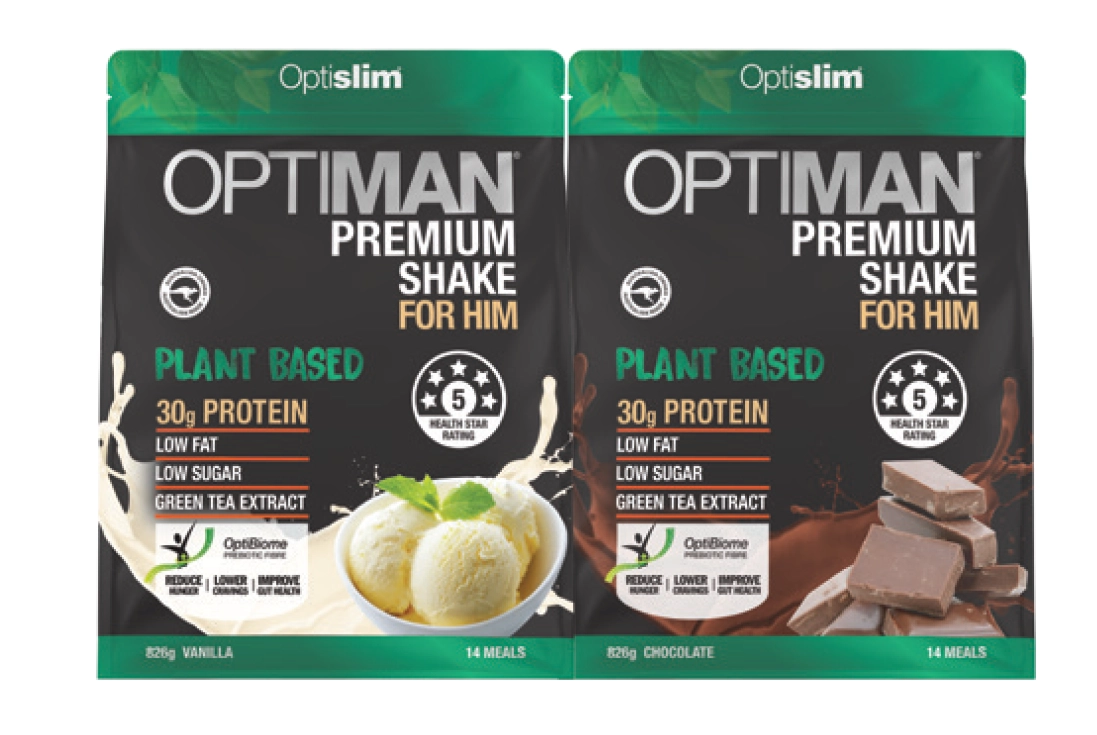 Optislim Optiman Plant Based Shake Vanilla or Chocolate 826g