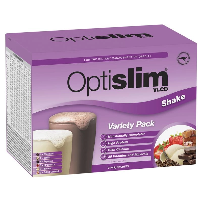 Optislim VLCD Meal Replacement Shake Variety Pack 21x43g Sachets