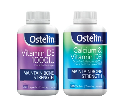 Ostelin Vitamin D3 1000IU 300 Capsules or Calcium & Vitamin D3 300 Tablets