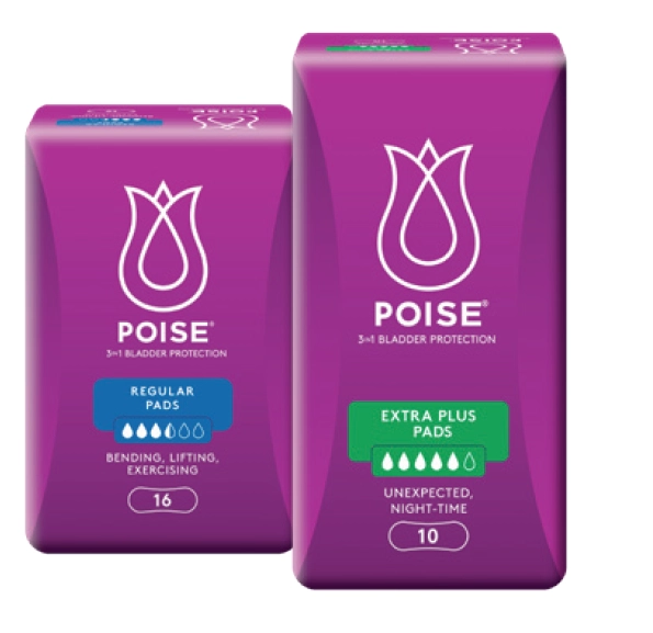 Poise Pads Regular 16 or Extra Plus 10 Pack