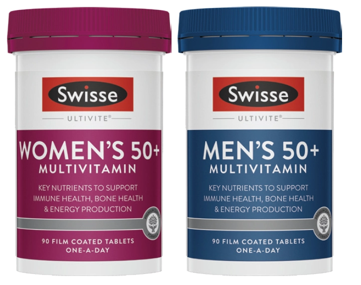 Swisse Ultivite Women’s or Men’s 50+ Multivitamin 90 Tablets