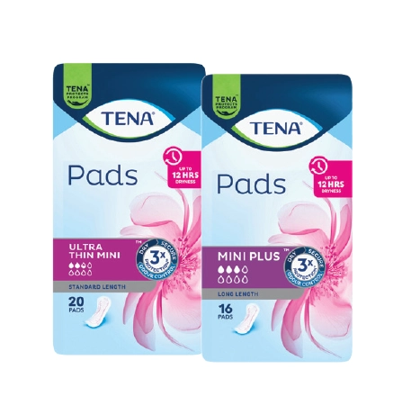 Tena Pad Ultra Thin Mini 20 or Mini Plus 16 Pack