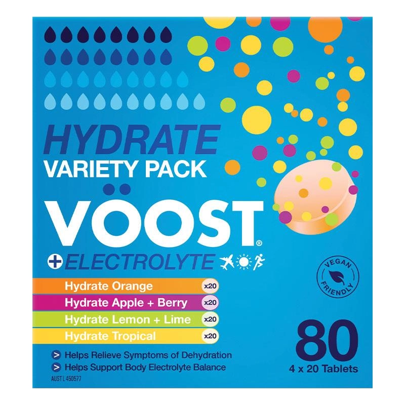 Voost + Electrolyte Hydrate Variety Pack 80 Effervescent Tablets