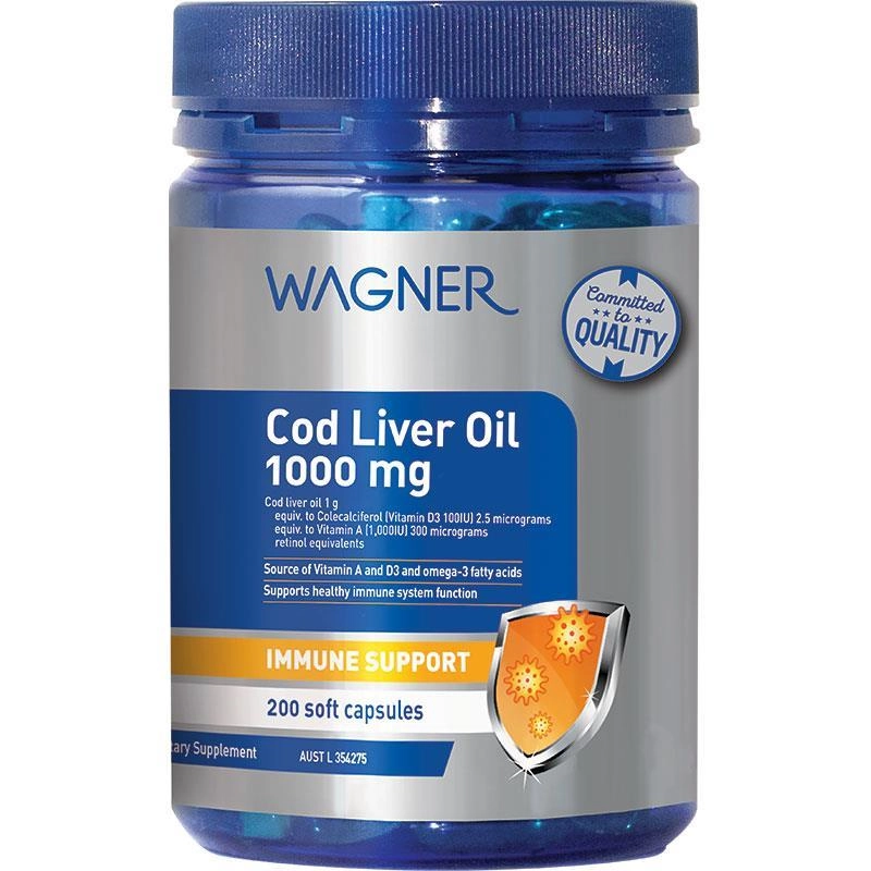 Wagner Cod Liver Oil 1000mg 200 Soft Capsules