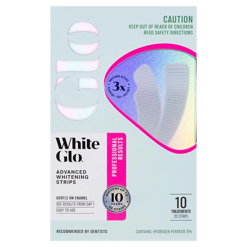 White Glo Advanced Whitening Strips 20 Strips