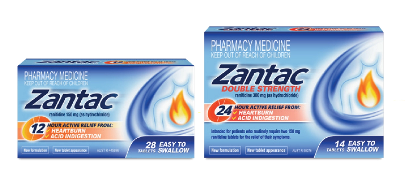 Zantac Double Strength 24 Hour 300mg 14 Tablets, 12 Hour 150mg 28 Tablets