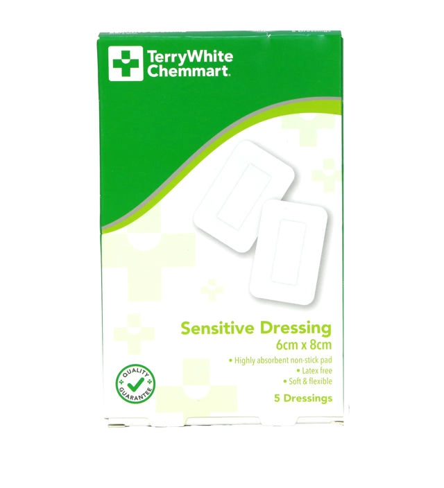 Terrywhite Chemmart Sensitive Dressing 6x8cm 5 Pack