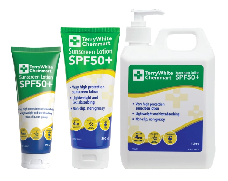 TerryWhite Chemmart Sunscreen SPF50+ 100ml, 200ml or 1 Litre