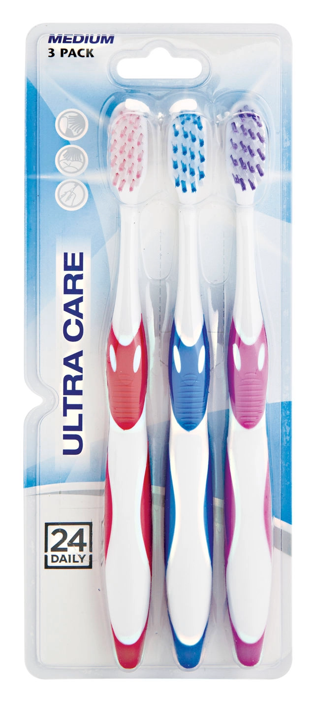 24 Daily Ultra Care Toothbrush Medium 3 Pack