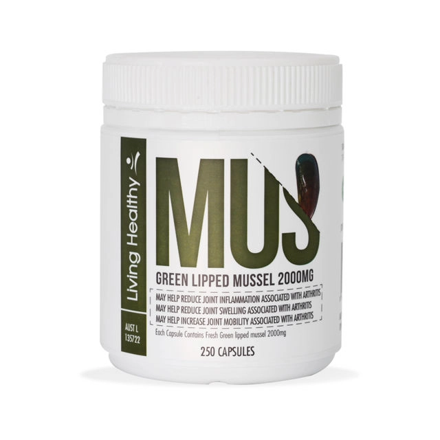 Living Healthy Green Lipped Mussel 2000mg - 250 Capsules