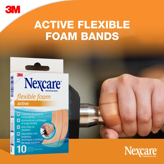 Nexcare Cushioned Flexible Foam 6x10cm 10 Pack