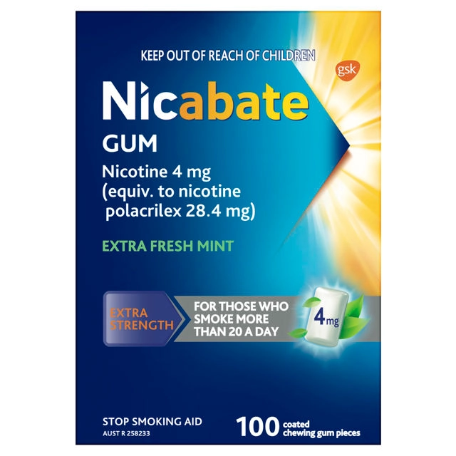 Nicabate 4mg Gum 100 Pieces