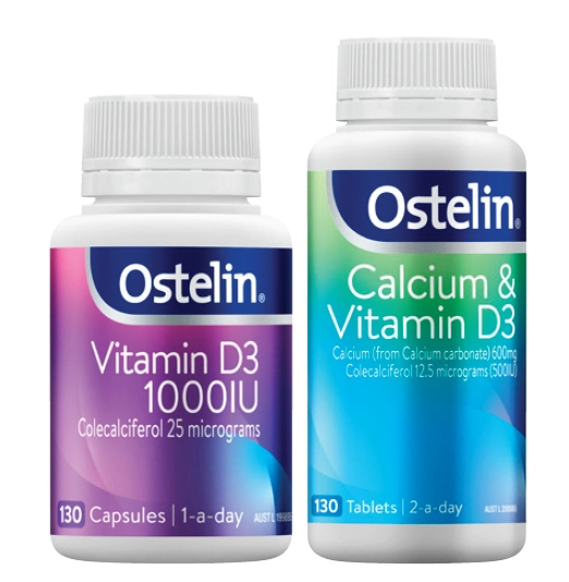 Ostelin Vitamin D3 1000IU 130 Capsules or Calcium & Vitamin D3 130 Tablets