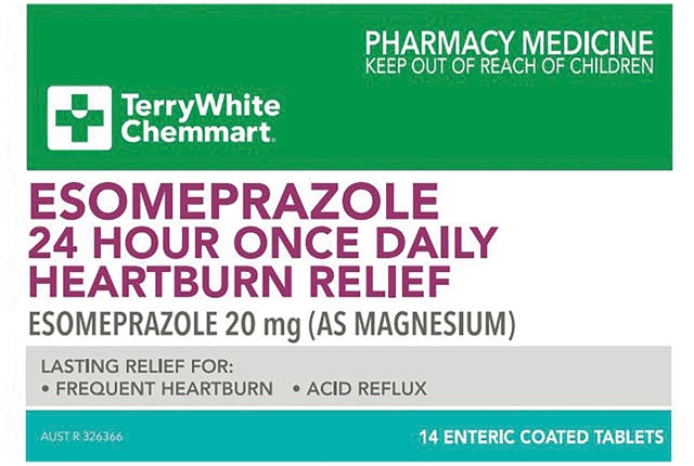 TerryWhite Chemmart Esomeprazole 24 Hour Once Daily Heartburn Relief 14 Tablets