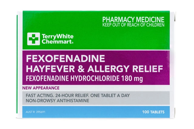 TerryWhite Chemmart Fexofenadine 180mg 100 Tablets