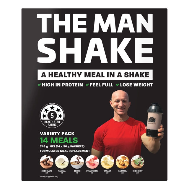 The Man Shake Meal Replacement Variety Pack 14 Meals