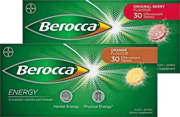 Berocca Energy Original Berry or Orange Flavour 30 Effervescent Tablets