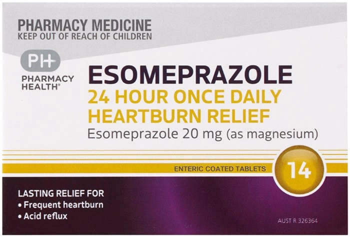 Pharmacy Health Esomeprazole 24 Hour Once Daily Heartburn Relief 14 Tablets