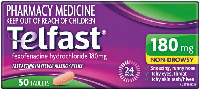 Telfast 180mg 50 Tablets