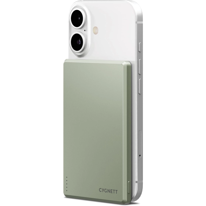 Cygnett Charge Connect 5K Magnetic Slim Power Bank (Green)