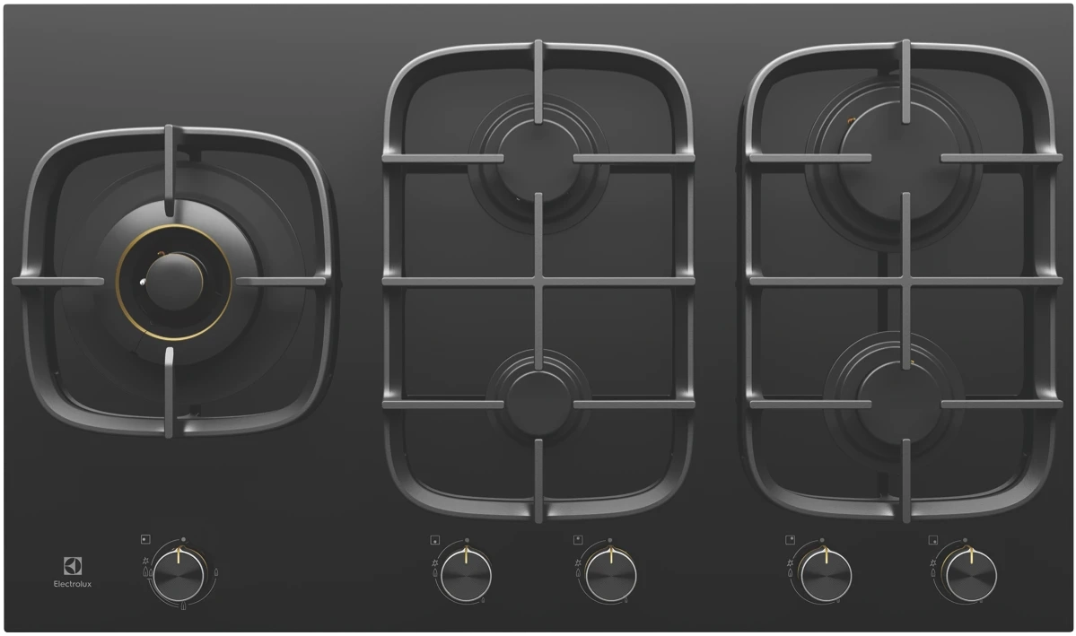 Electrolux 90cm Black Ceramic Glass Gas Cooktop