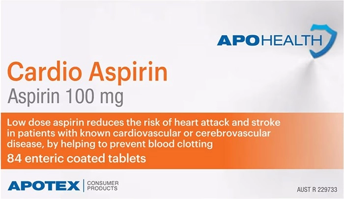 Apohealth Cardio Aspirin 100mg 84 Enteric Coated Tablets