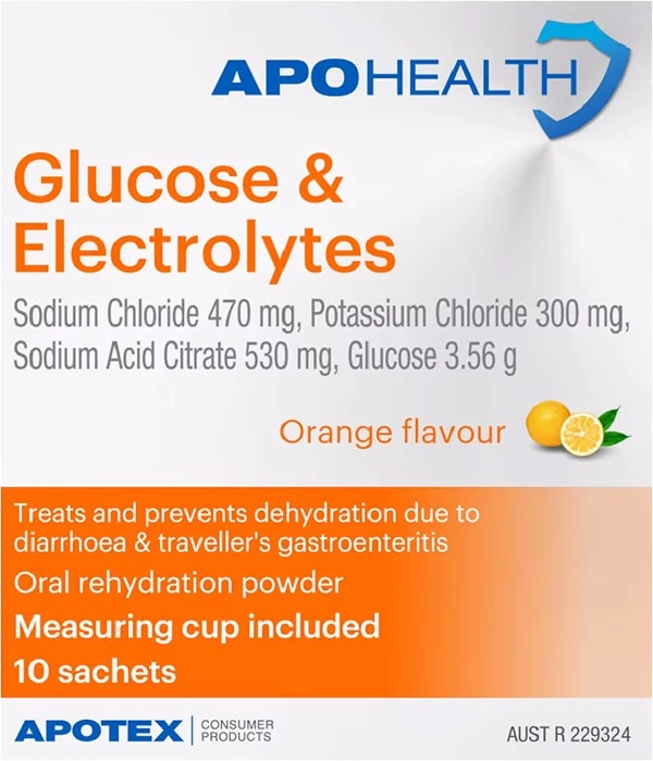 Apohealth Glucose & Electrolytes Orange Flavour 10 Sachets